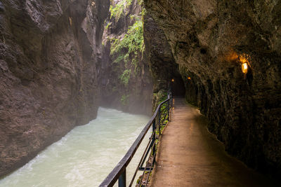 The aare gorge in the swiss mountains.