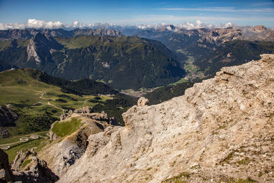 High angle view of landscape against sky