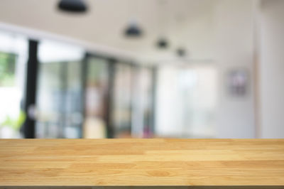 Close-up of wooden table
