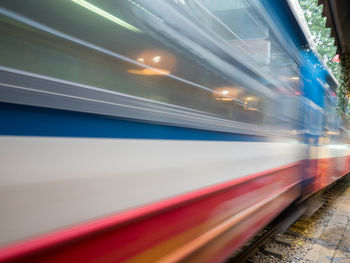 Blurred motion of train