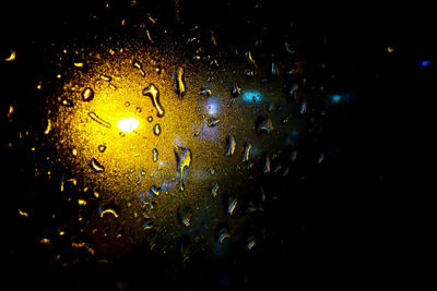 Close-up of raindrops on window