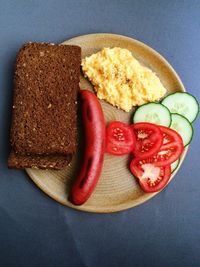 Directly above shot of breakfast on plate