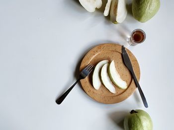 High angle view of food on table