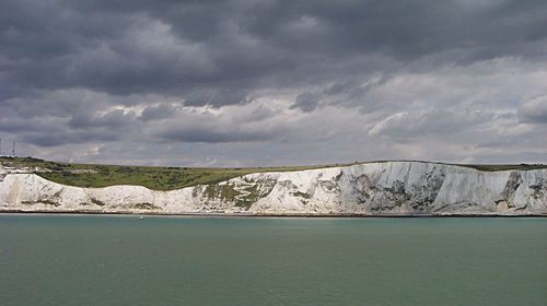 Scenic view of landscape against cloudy sky