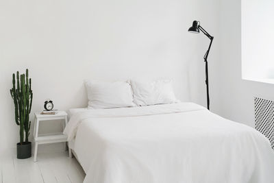 Empty bed at home