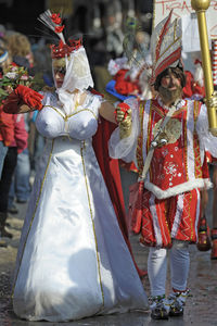 Clothes standing on cross in traditional clothing