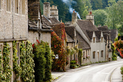 Road amidst buildings