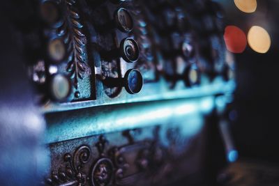 Close-up of antique cash register