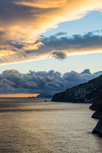 Scenic view of landscape against sky during sunset