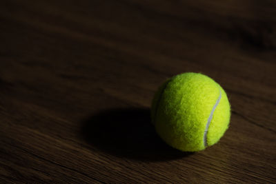 High angle view of green ball on table