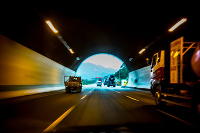 Blurred motion of tunnel