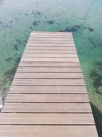 High angle view of pier on swimming pool