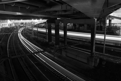High angle view of railroad station