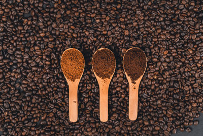 Directly above shot of coffee beans on table