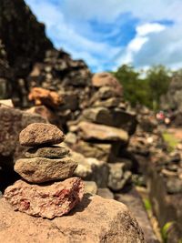 Close-up of stones on rock