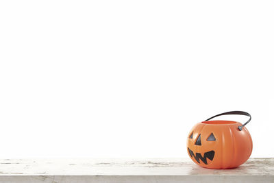View of pumpkin on table during halloween