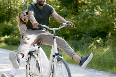 Man riding bicycle