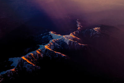 Panoramic view of volcanic mountain