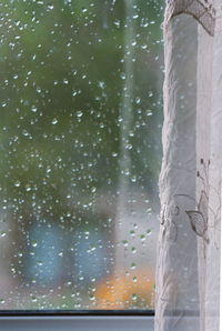 Close-up of wet glass window