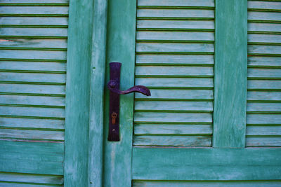 Close-up of closed wooden door