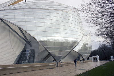 Low angle view of modern building against sky