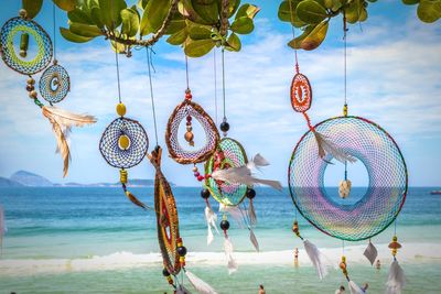 Clothes hanging on beach