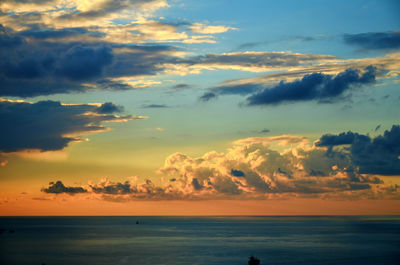 Scenic view of sea at sunset
