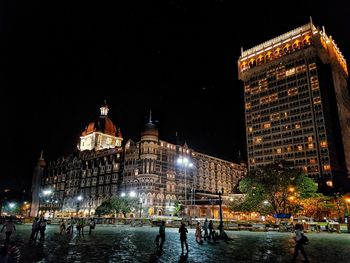 Illuminated city at night