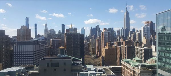 View of skyscrapers in city