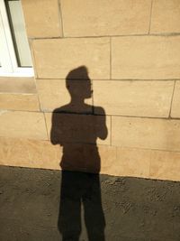 Shadow of man on wall