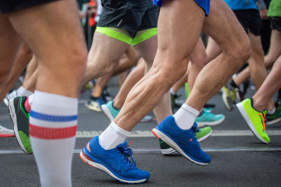 Low section of people running