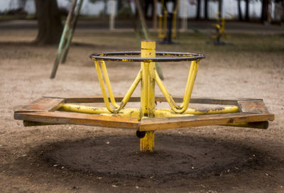 Close-up of playground in park