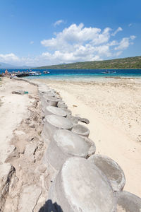 Scenic view of beach against sky