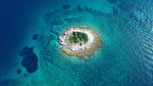 High angle view of sea waves