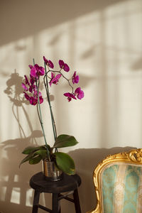 Close-up of vase on table at home