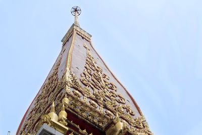 Low angle view of traditional building against clear sky