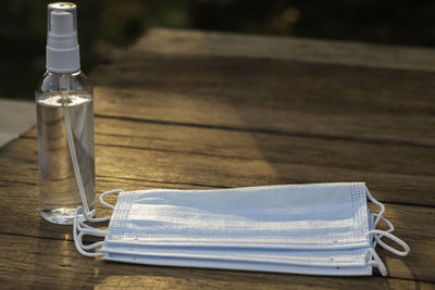 Close-up of wine glass on table