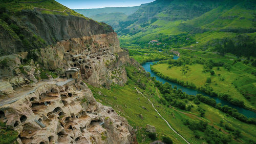 High angle view of land