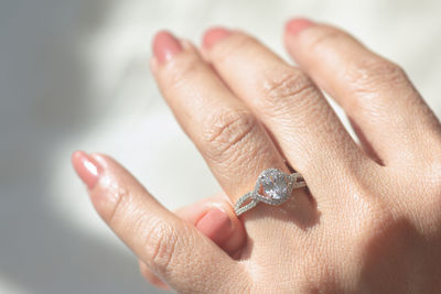 Close-up of hand holding hands