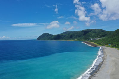 Coastline and mountain view in lanyu, orchid island, taiwan