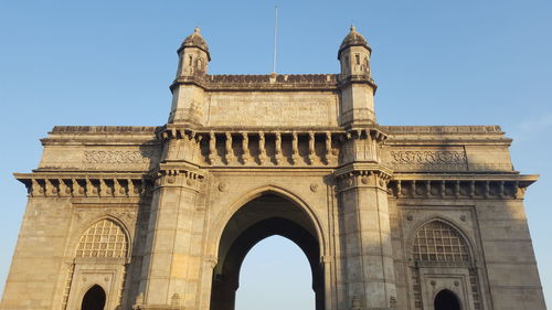 Gateway to india against clear blue sky