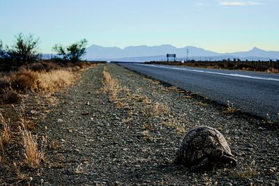 Road on landscape against clear sky