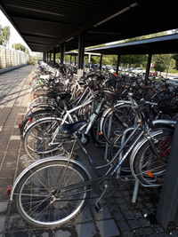 Bicycle parked in row