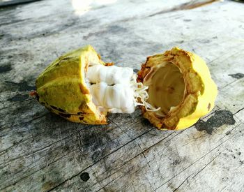 Close-up of fruits on wooden table