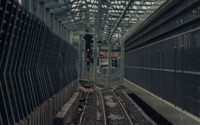 Train at railroad station platform