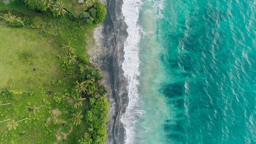 High angle view of sea shore