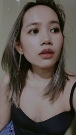 Close-up portrait of a beautiful young woman