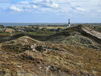 Scenic view of land against sky