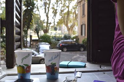 View of city at night