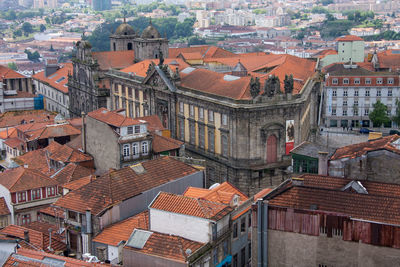 High angle shot of townscape